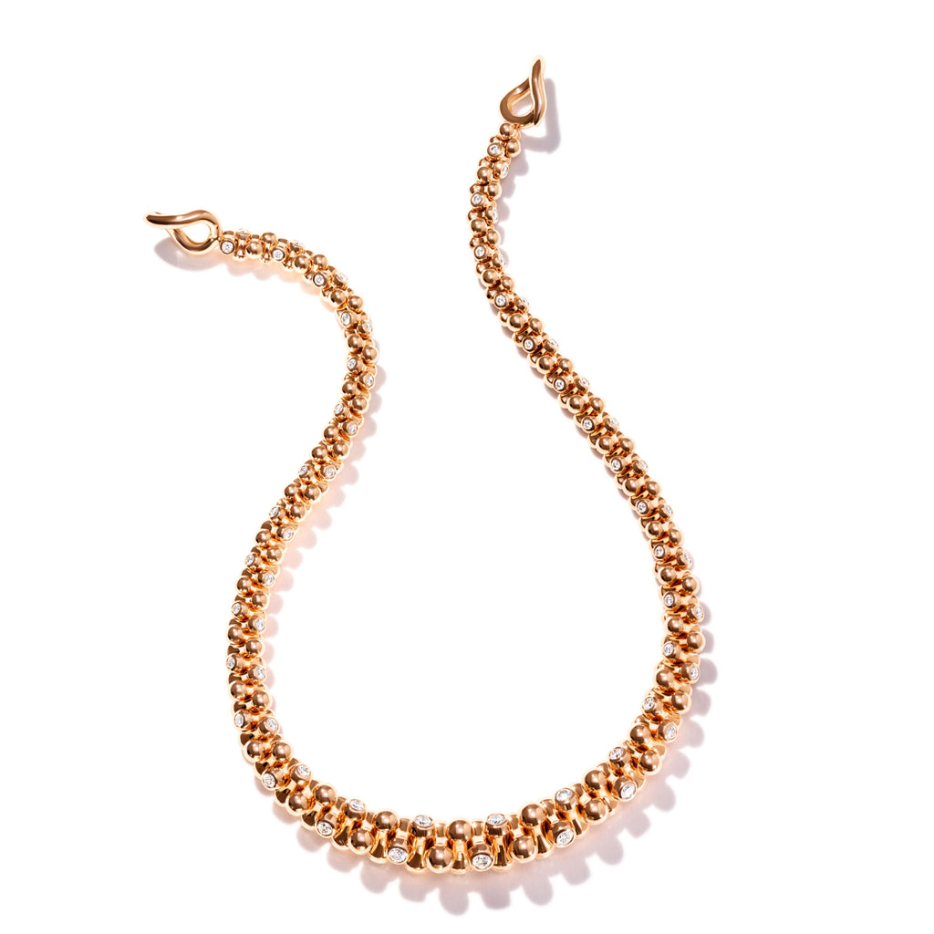 Tamara Comolli ALWAYS DIAMONDS Halskette (N-AD-Alt-Gr-Cl-rg) aus Roségold mit Diamant