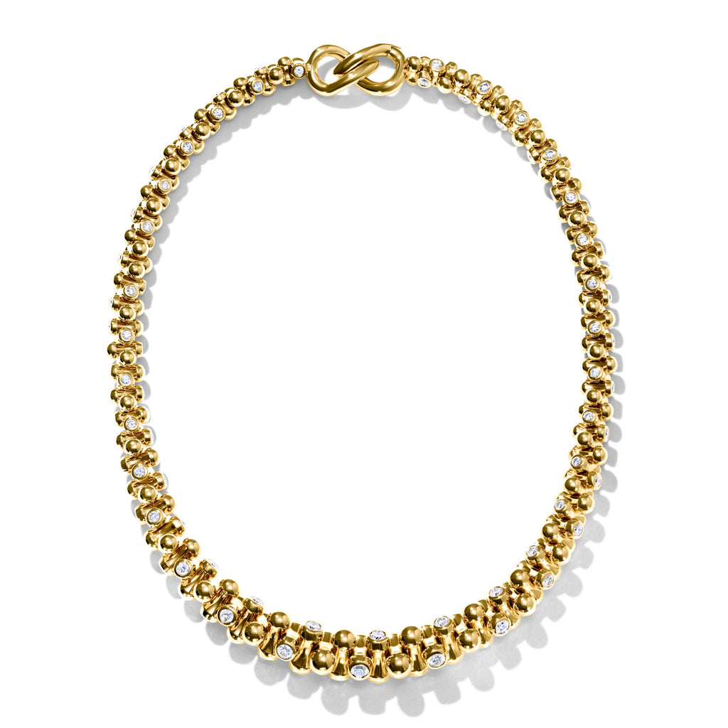Tamara Comolli ALWAYS DIAMONDS Halskette (N-AD-Alt-Gr-Cl-yg) aus Gelbgold mit Diamant