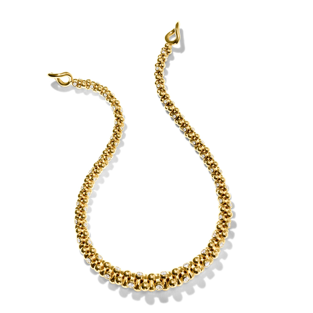 Tamara Comolli ALWAYS DIAMONDS Halskette (N-AD-Alt-Gr-Cl-yg) aus Gelbgold mit Diamant