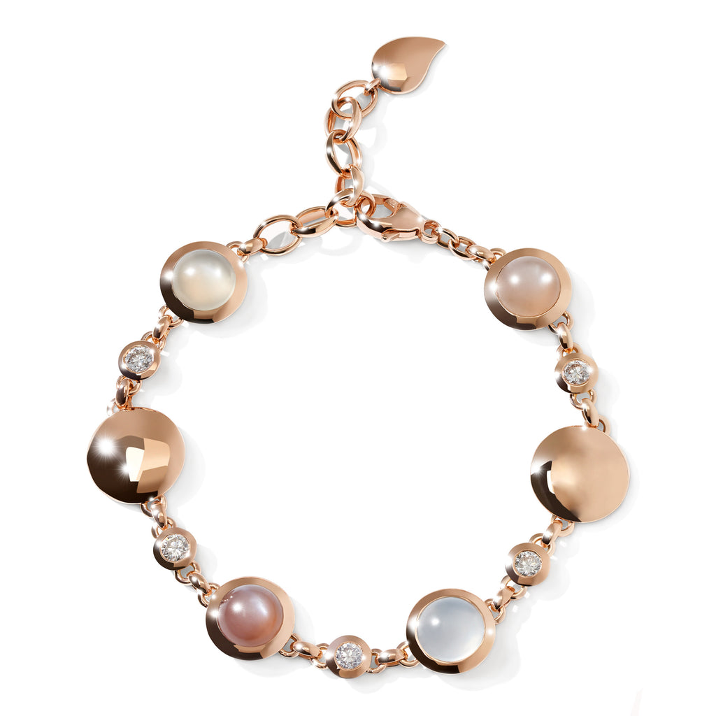 Tamara Comolli BOUTON Armband 'Camel' (B-BOU-Camel-Cl-rg) aus Roségold mit Diamant und Mondstein