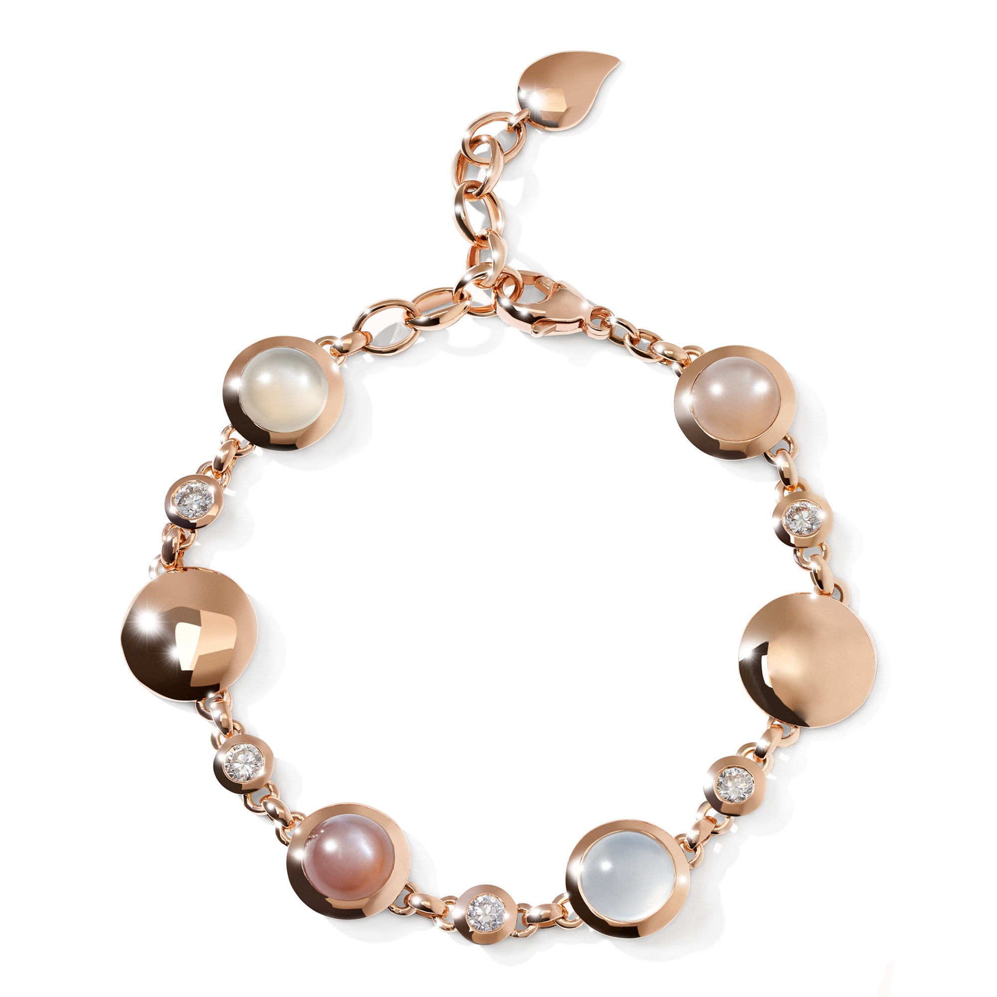 Tamara Comolli BOUTON Armband 'Camel' (B-BOU-Camel-Cl-rg) aus Roségold mit Diamant und Mondstein