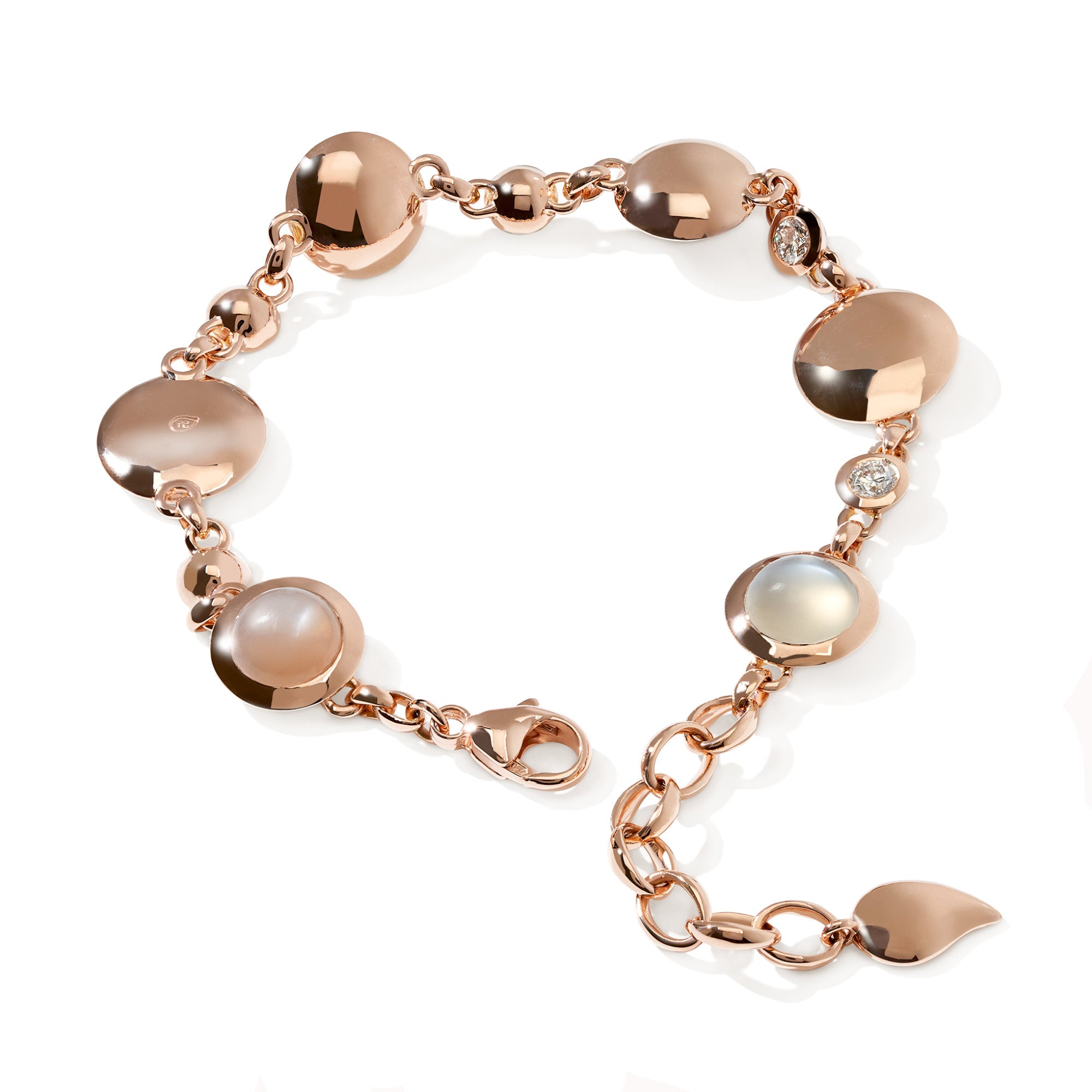 Tamara Comolli BOUTON Armband 'Camel' (B-BOU-Camel-Cl-rg) aus Roségold mit Diamant und Mondstein