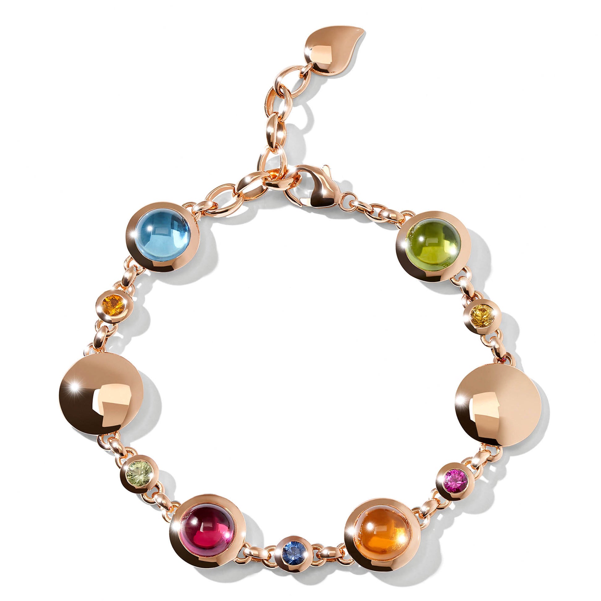 Tamara Comolli BOUTON Armband 'Candy' (B-BOU-Can-Sa-rg) aus Roségold mit Diamant, Granat, Peridot, Saphir, Topas und Turmalin