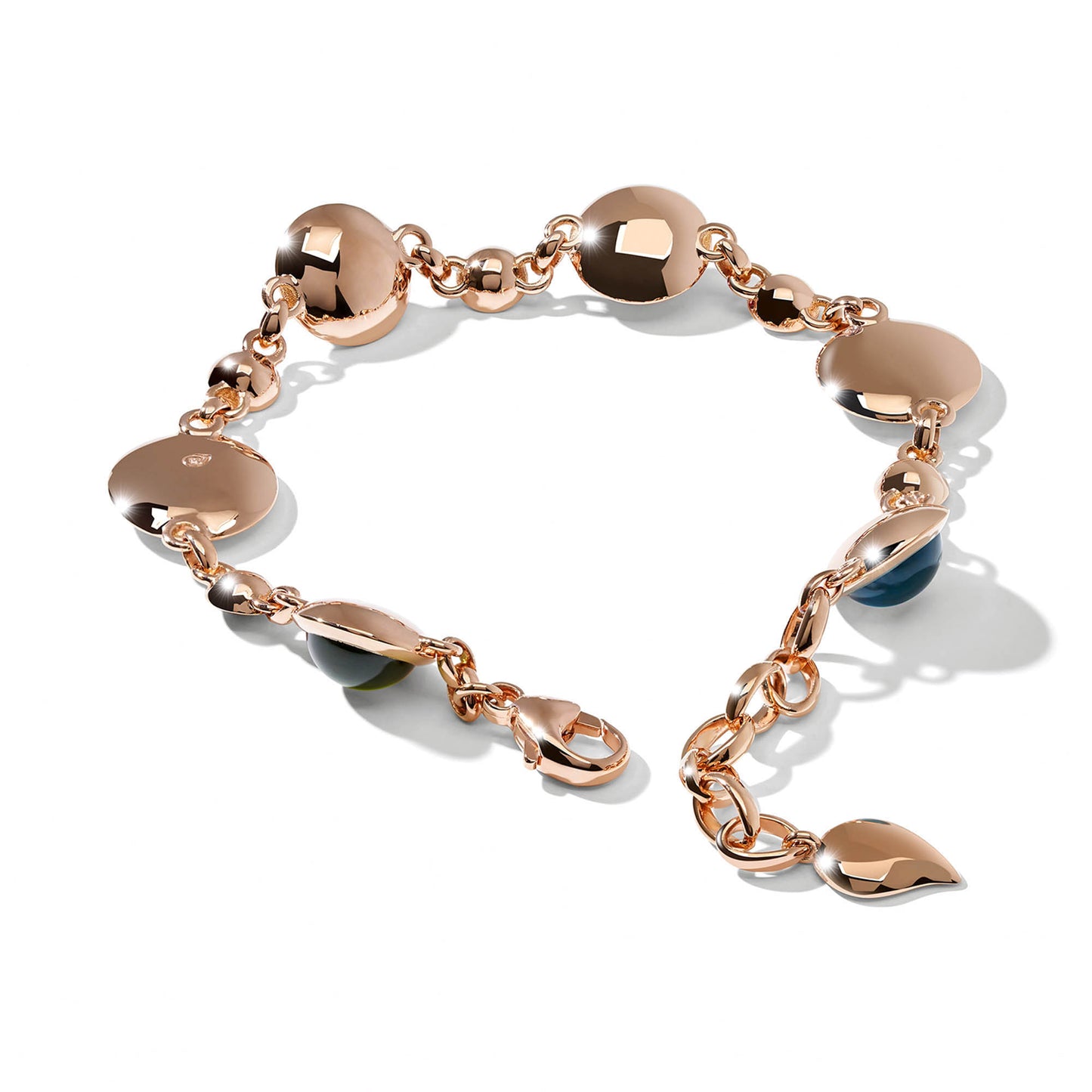 Tamara Comolli BOUTON Armband 'Candy' (B-BOU-Can-Sa-rg) aus Roségold mit Diamant, Granat, Peridot, Saphir, Topas und Turmalin