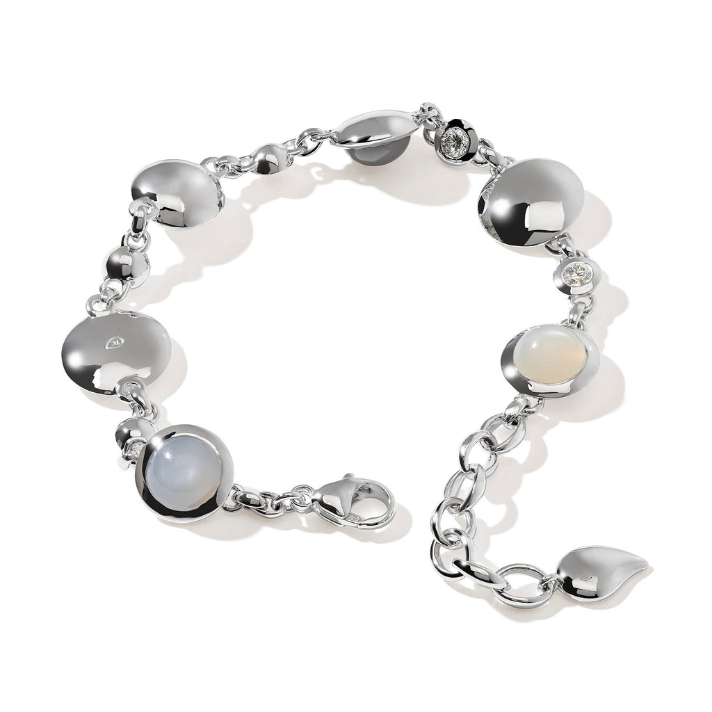 Tamara Comolli BOUTON Armband 'Cashmere' (B-BOU-Cas-Cl-wg) aus Weißgold mit Diamant und Mondstein