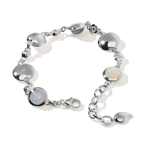 Tamara Comolli BOUTON Armband 'Cashmere' (B-BOU-Cas-Cl-wg) aus Weißgold mit Diamant und Mondstein