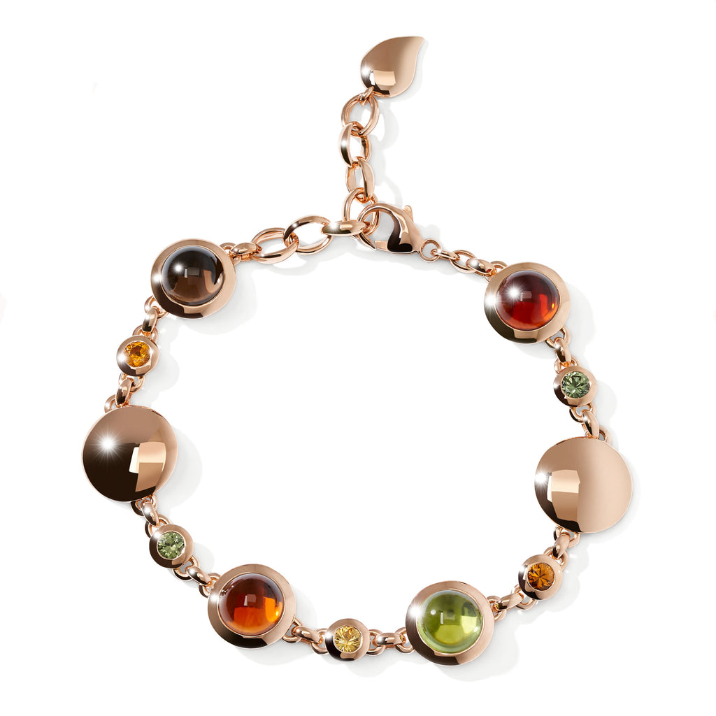 Tamara Comolli BOUTON Armband 'Indian Summer' (B-BOU-IS-Sa-rg) aus Roségold mit Diamant, Citrin, Peridot, Rauchquarz und Saphir