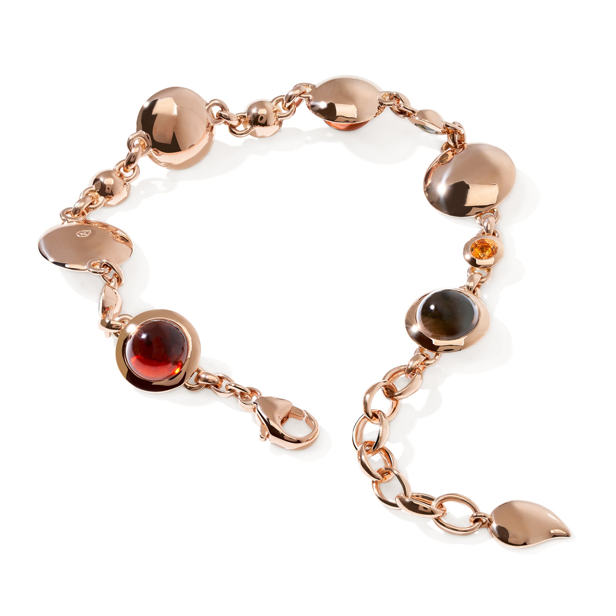 Tamara Comolli BOUTON Armband 'Indian Summer' (B-BOU-IS-Sa-rg) aus Roségold mit Diamant, Citrin, Peridot, Rauchquarz und Saphir