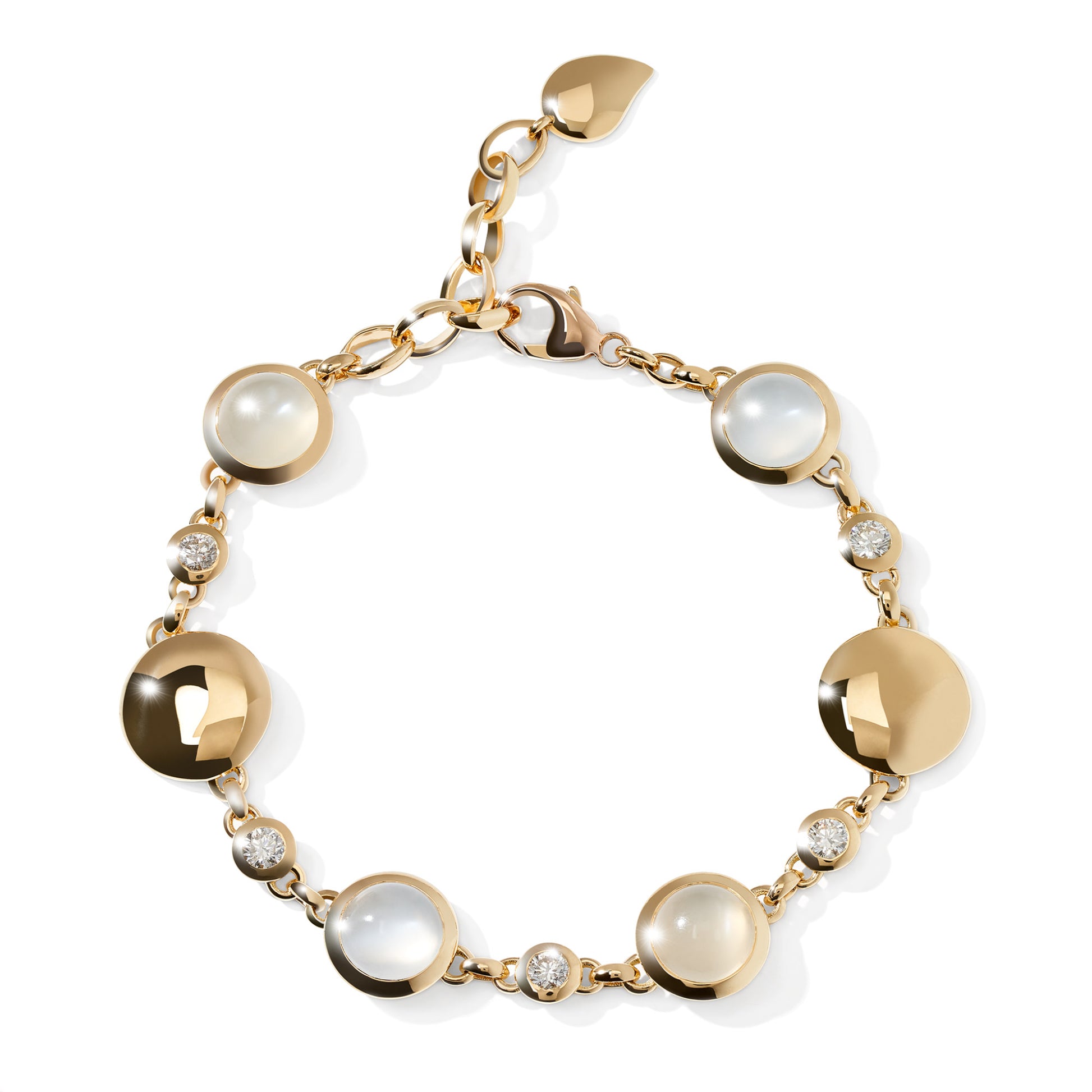 BOUTON Armband 'Sand', Gelbgold • Diamant • Mondstein von Tamara Comolli (B-BOU-San-Cl-yg)
