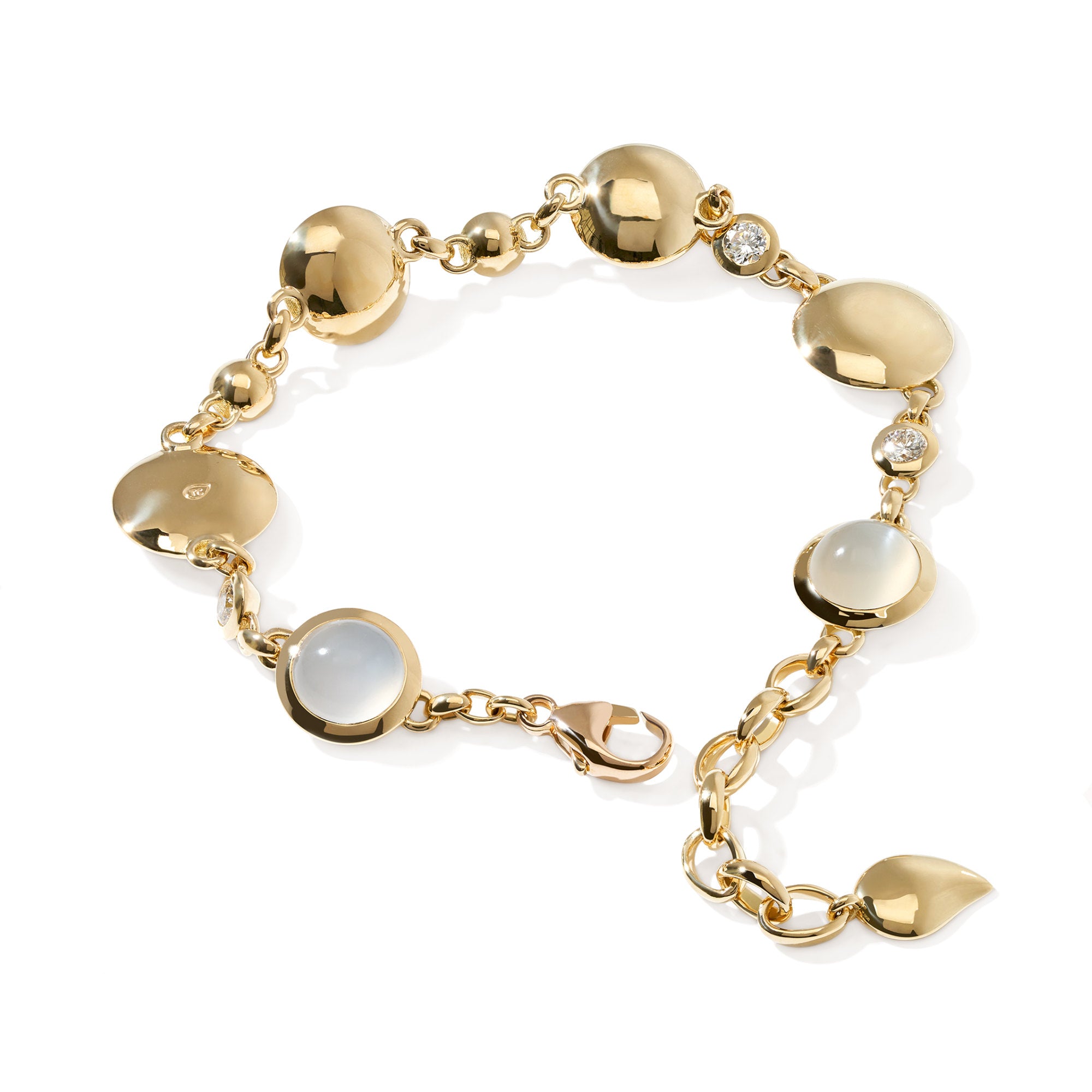 Tamara Comolli BOUTON Armband 'Sand' (B-BOU-San-Cl-yg) aus Gelbgold mit Diamant und Mondstein