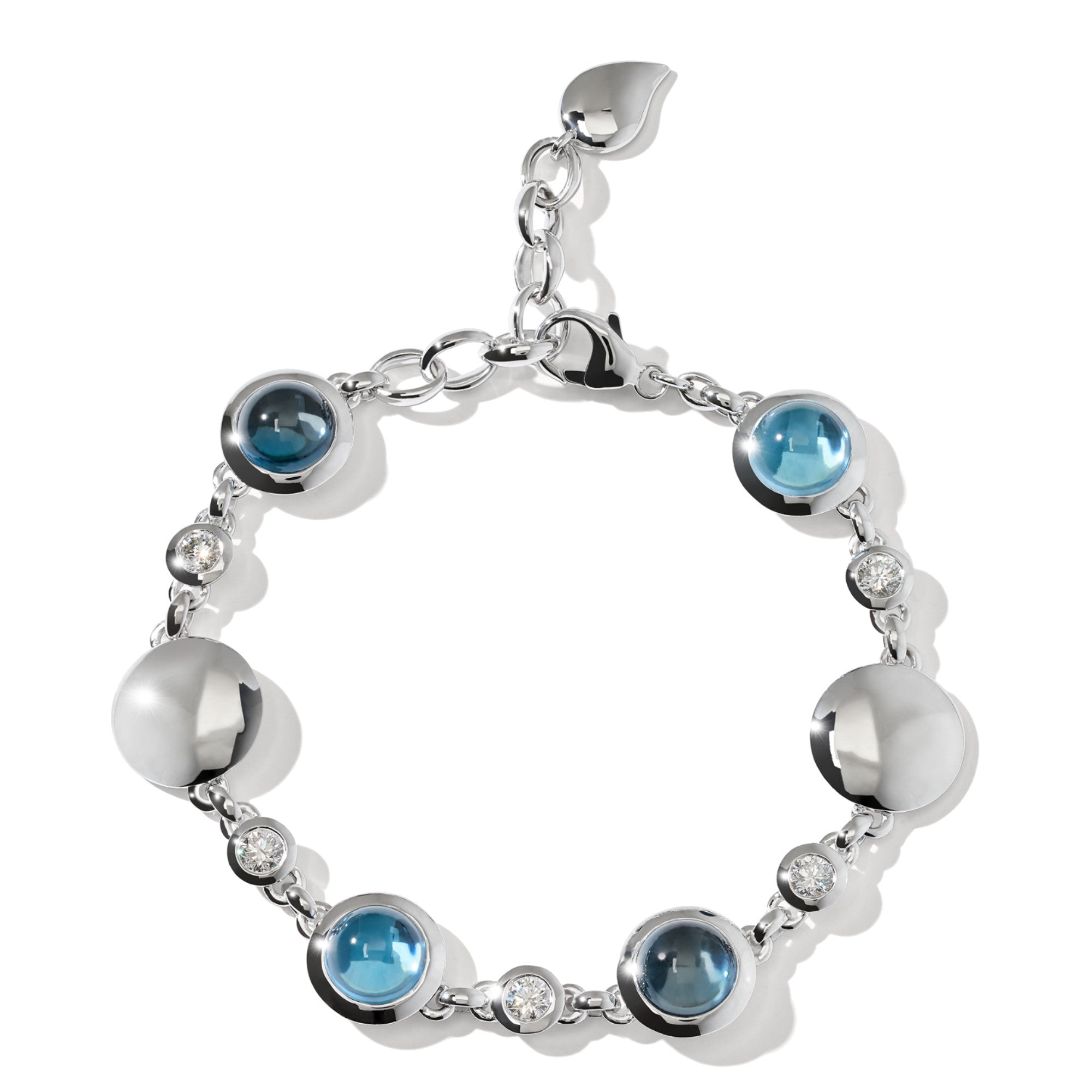 Tamara Comolli BOUTON Armband 'Sky' (B-BOU-Sky-Cl-wg) aus Weißgold mit Diamant und Topas