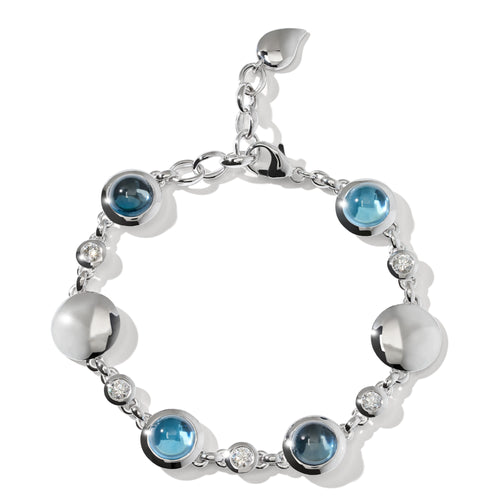 Tamara Comolli BOUTON Armband 'Sky' (B-BOU-Sky-Cl-wg) aus Weißgold mit Diamant und Topas