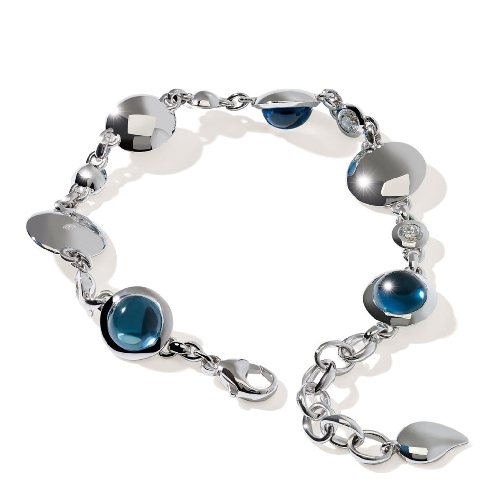 Tamara Comolli BOUTON Armband 'Sky' (B-BOU-Sky-Cl-wg) aus Weißgold mit Diamant und Topas