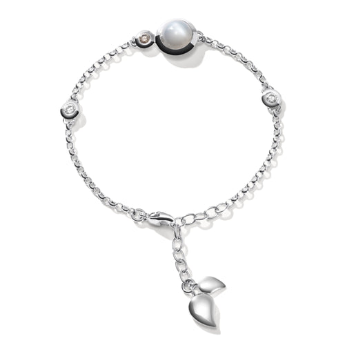 Tamara Comolli BOUTON Mini Chain Armband 'Camel' Small/Medium (B-BOU-c-Cas-sm-wg) aus Weißgold mit Diamant und Mondstein