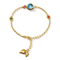 Tamara Comolli BOUTON Mini Chain Armband 'Candy' Small/Medium (B-BOU-c-Can-sm-yg) aus Gelbgold mit Diamant, Saphir, Topas und Tsavorit
