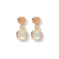 Tamara Comolli BOUTON Ohrhänger 2 Cabochons 'Camel' (E-BOU-2-Camel-Cl-rg) aus Roségold mit Diamant und Mondstein