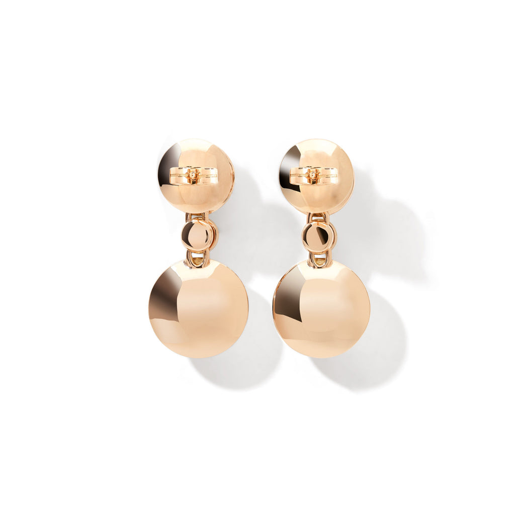 Tamara Comolli BOUTON Ohrhänger 2 Cabochons 'Camel' (E-BOU-2-Camel-Cl-rg) aus Roségold mit Diamant und Mondstein