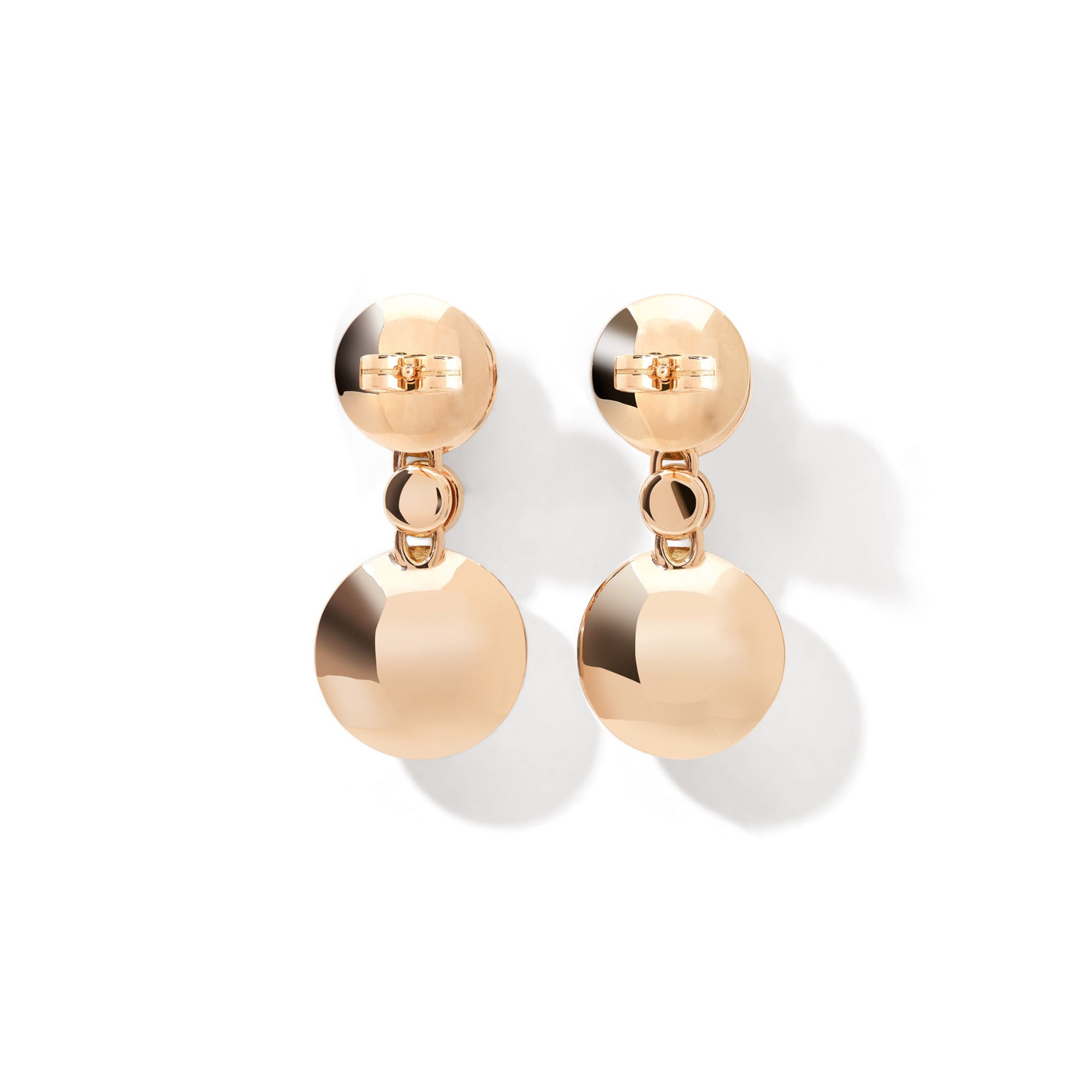 Tamara Comolli BOUTON Ohrhänger 2 Cabochons 'Camel' (E-BOU-2-Camel-Cl-rg) aus Roségold mit Diamant und Mondstein