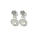 Tamara Comolli BOUTON Ohrhänger 2 Cabochons 'Cashmere' (E-BOU-2-Cas-Cl-wg) aus Weißgold mit Diamant und Mondstein