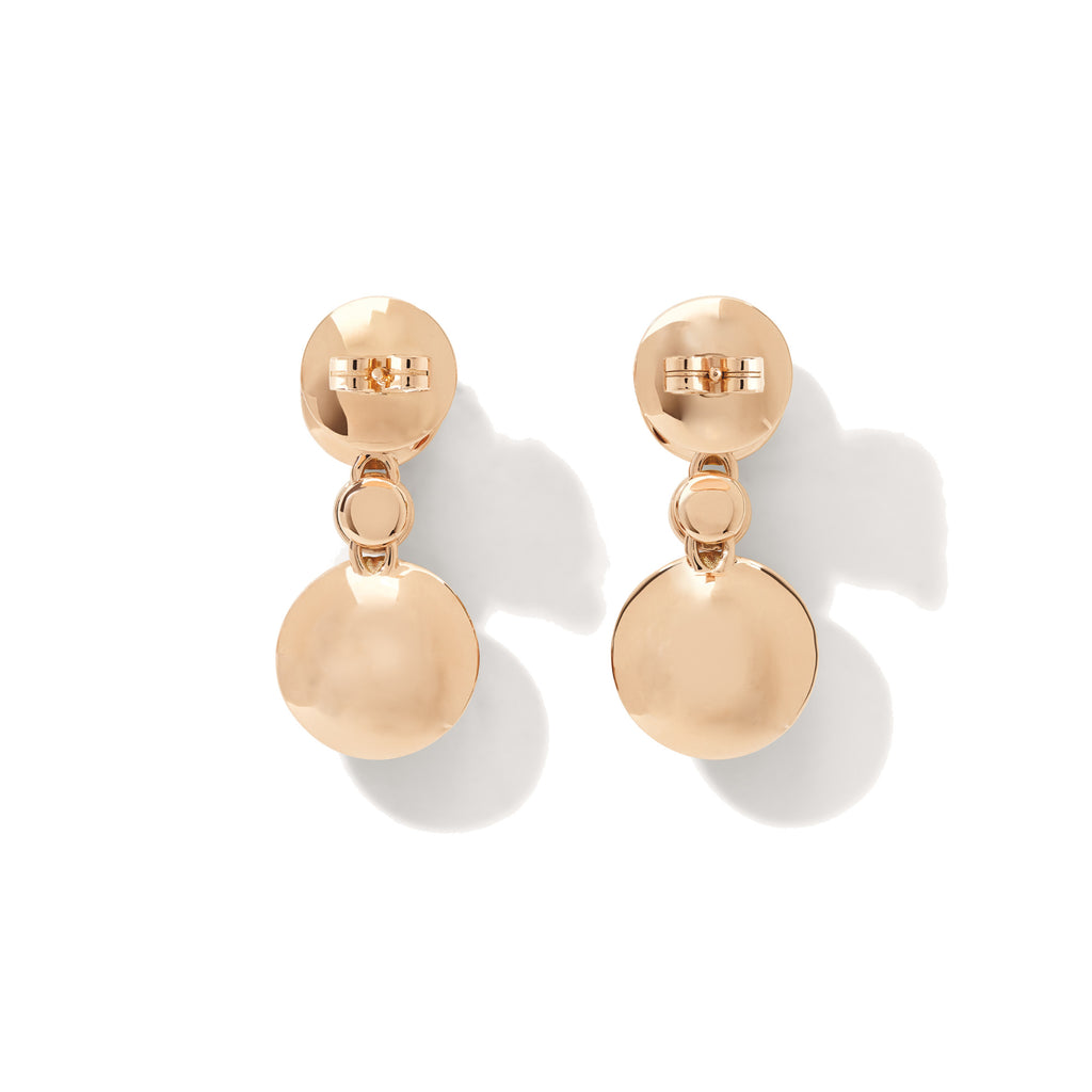 Tamara Comolli BOUTON Ohrhänger 2 Cabochons 'Indian Summer' (E-BOU-2-IS-Sa-rg) aus Roségold mit Diamant, Citrin, Peridot, Rauchquarz und Saphir