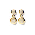 Tamara Comolli BOUTON Ohrhänger 2 Cabochons mit Diamant-Pavé (E-BOU-2-p-Cl-yg) aus Gelbgold mit Diamant