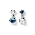 Tamara Comolli BOUTON Ohrhänger 2 Cabochons 'Ocean' (E-BOU-2-Oce-Cl-wg) aus Weißgold mit Diamant, Mondstein und Topas
