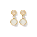 Tamara Comolli BOUTON Ohrhänger 2 Cabochons 'Sand' (E-BOU-2-San-Cl-yg) aus Gelbgold mit Diamant und Mondstein
