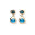 Tamara Comolli BOUTON Ohrhänger 2 Cabochons 'Sky' (E-BOU-2-Sky-Cl-rg) aus Roségold mit Diamant, London Topas und Topas