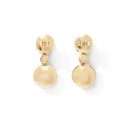 Tamara Comolli BOUTON Ohrhänger 2 Cabochons 'Sky' (E-BOU-2-Sky-Cl-yg) aus Gelbgold mit Diamant, London Topas und Topas