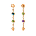 Tamara Comolli BOUTON Ohrringe Long 'Aurora' (E-BOU-3-Aur-Cl-rg) aus Roségold mit Amethyst, Diamant, Peridot, Topas und Turmalin