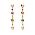 Tamara Comolli BOUTON Ohrringe Long 'Candy' (E-BOU-3-Can-Sa-rg) aus Roségold mit Diamant, Granat, Peridot, Saphir, Topas und Turmalin