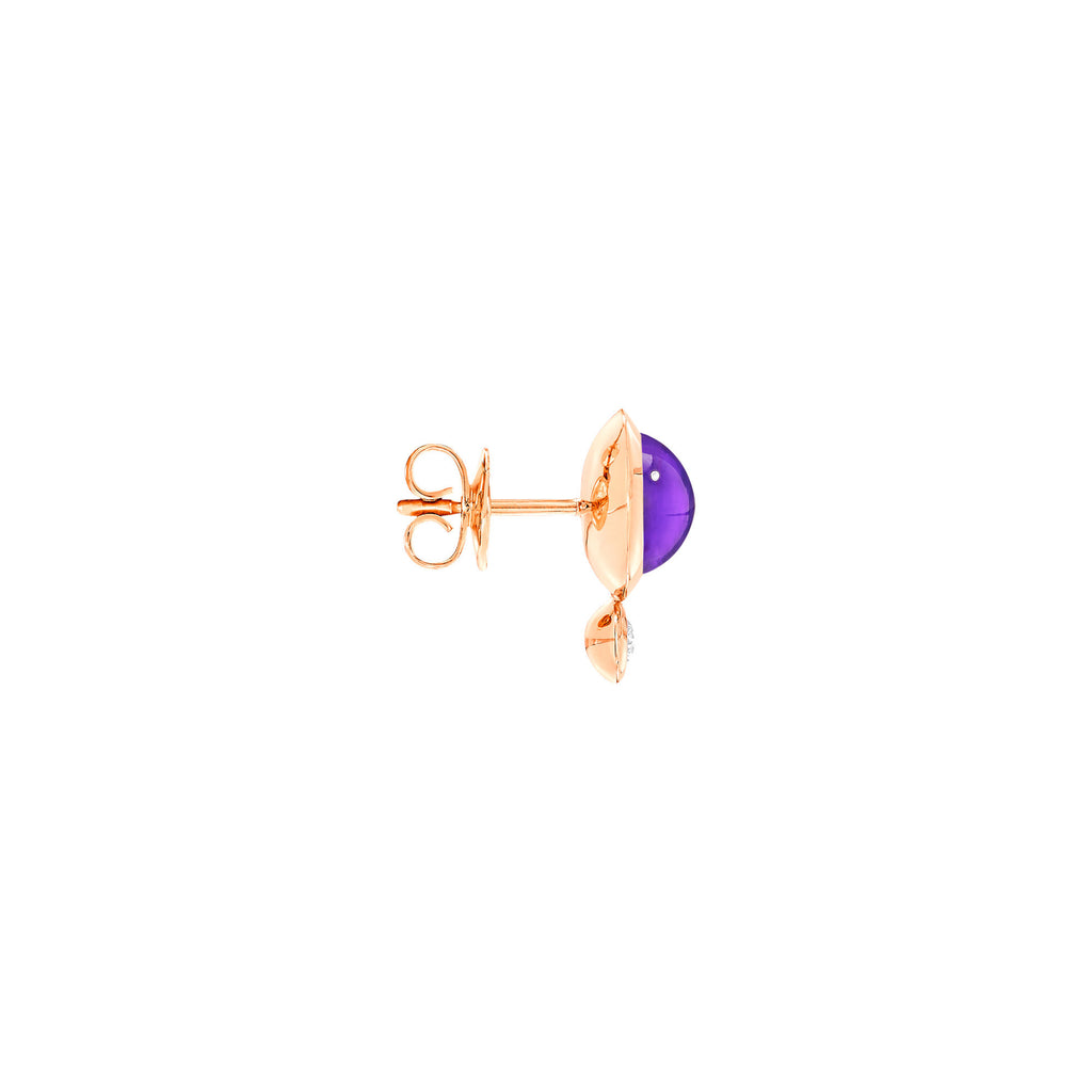 Tamara Comolli BOUTON Ohrstecker (E-BOU-Am-Cl-rg) aus Roségold mit Amethyst und Diamant