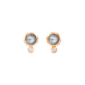Tamara Comolli BOUTON Ohrstecker (E-BOU-MoGr-Cl-rg) aus Roségold mit Diamant und Mondstein