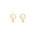 Tamara Comolli BOUTON Ohrstecker (E-BOU-MoSa-Cl-yg) aus Gelbgold mit Diamant und Mondstein