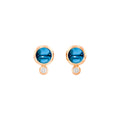 Tamara Comolli BOUTON Ohrstecker (E-BOU-ToLo-Cl-rg) aus Roségold mit Diamant, London Topas und Topas
