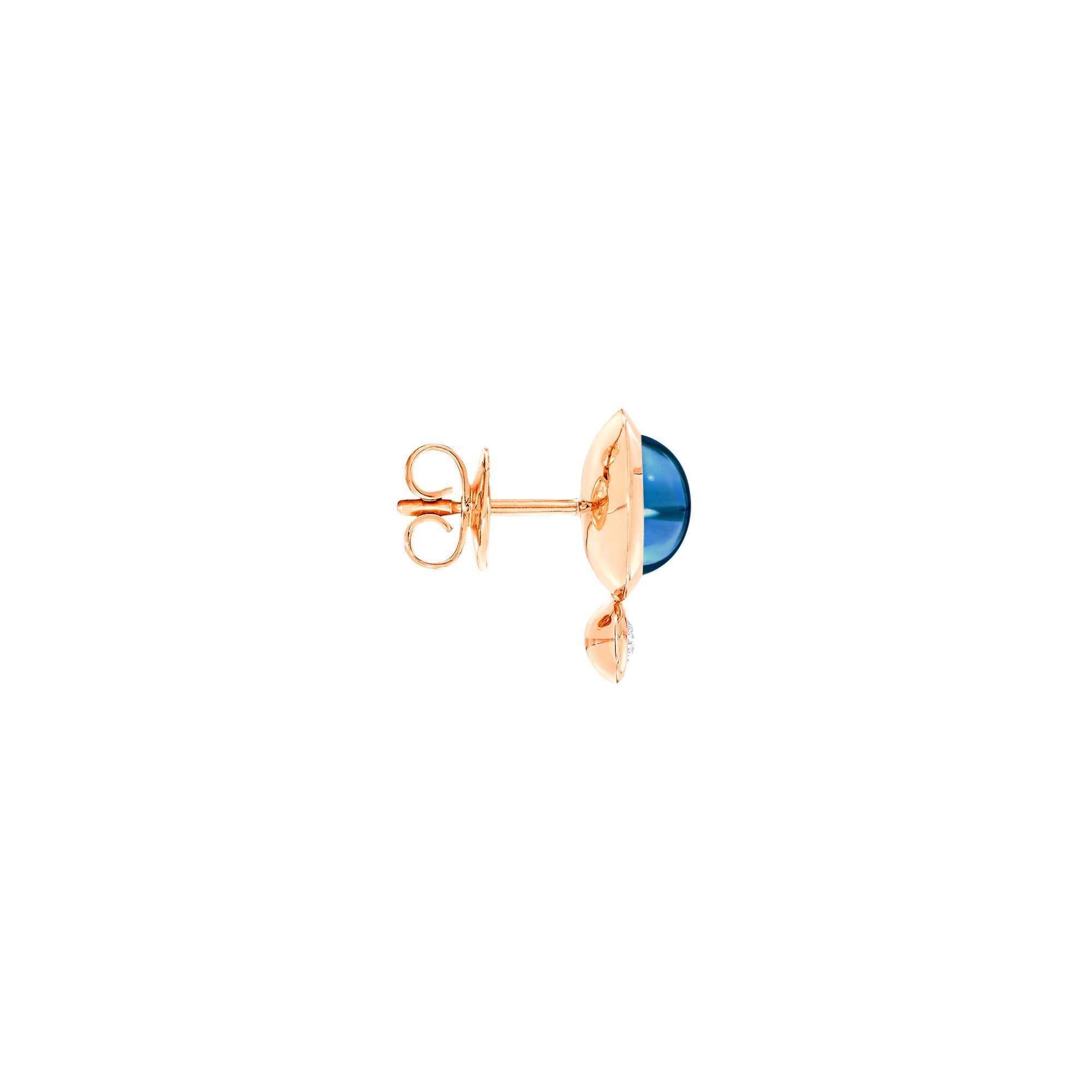 Tamara Comolli BOUTON Ohrstecker (E-BOU-ToLo-Cl-rg) aus Roségold mit Diamant, London Topas und Topas