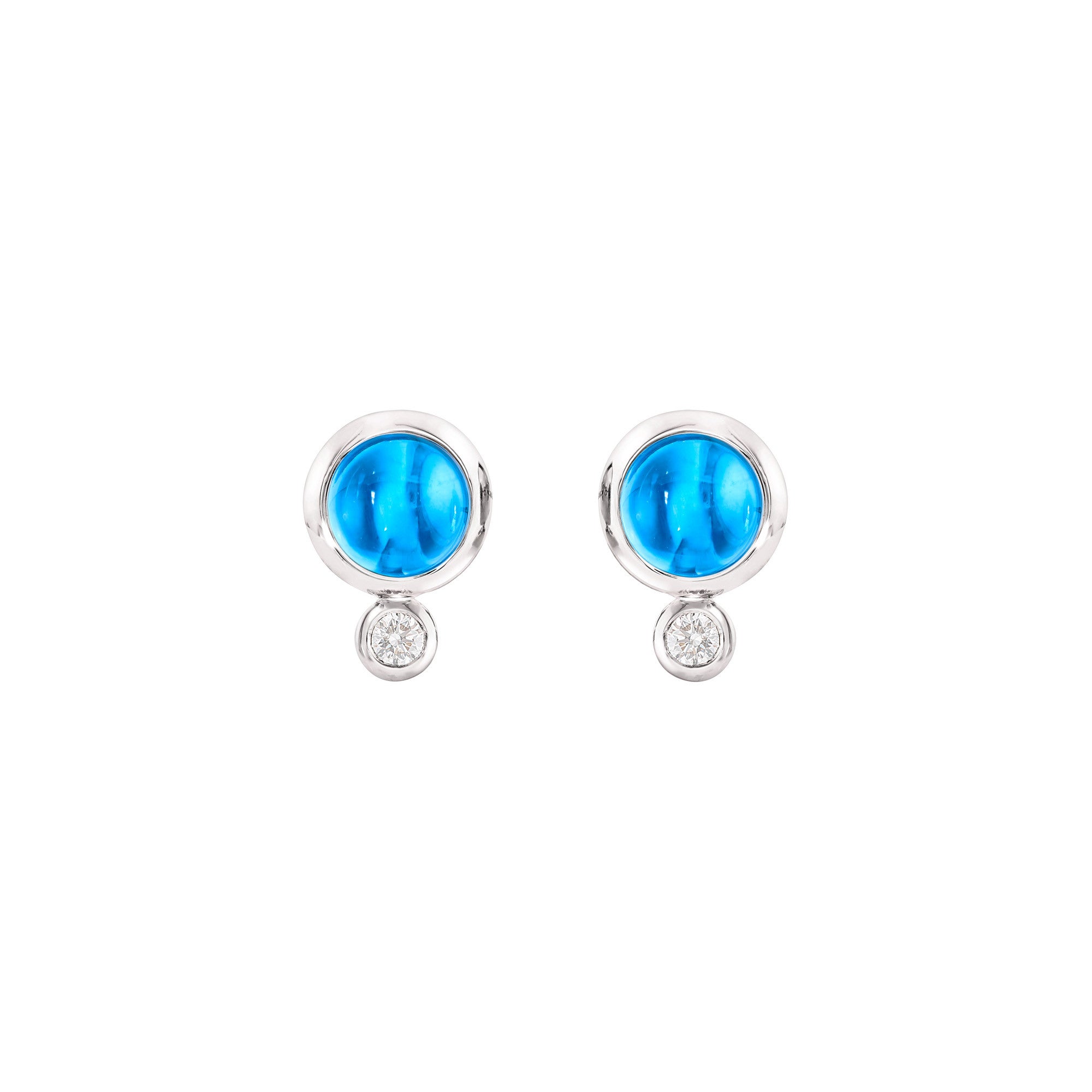 Tamara Comolli BOUTON Ohrstecker (E-BOU-ToSw-Cl-wg) aus Weißgold mit Diamant und Topas