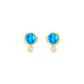 Tamara Comolli BOUTON Ohrstecker (E-BOU-ToSw-Cl-yg) aus Gelbgold mit Diamant und Topas