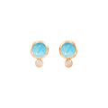 Tamara Comolli BOUTON Ohrstecker (E-BOU-Tur-Cl-rg) aus Roségold mit Diamant und Türkis