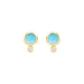 Tamara Comolli BOUTON Ohrstecker (E-BOU-Tur-Cl-yg) aus Gelbgold mit Diamant und Türkis
