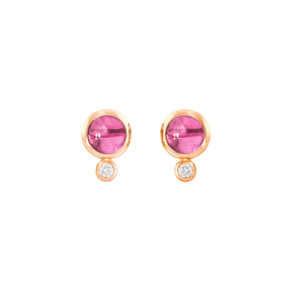 Tamara Comolli BOUTON Ohrstecker (E-BOU-TuRo-Cl-rg) aus Roségold mit Diamant und Turmalin