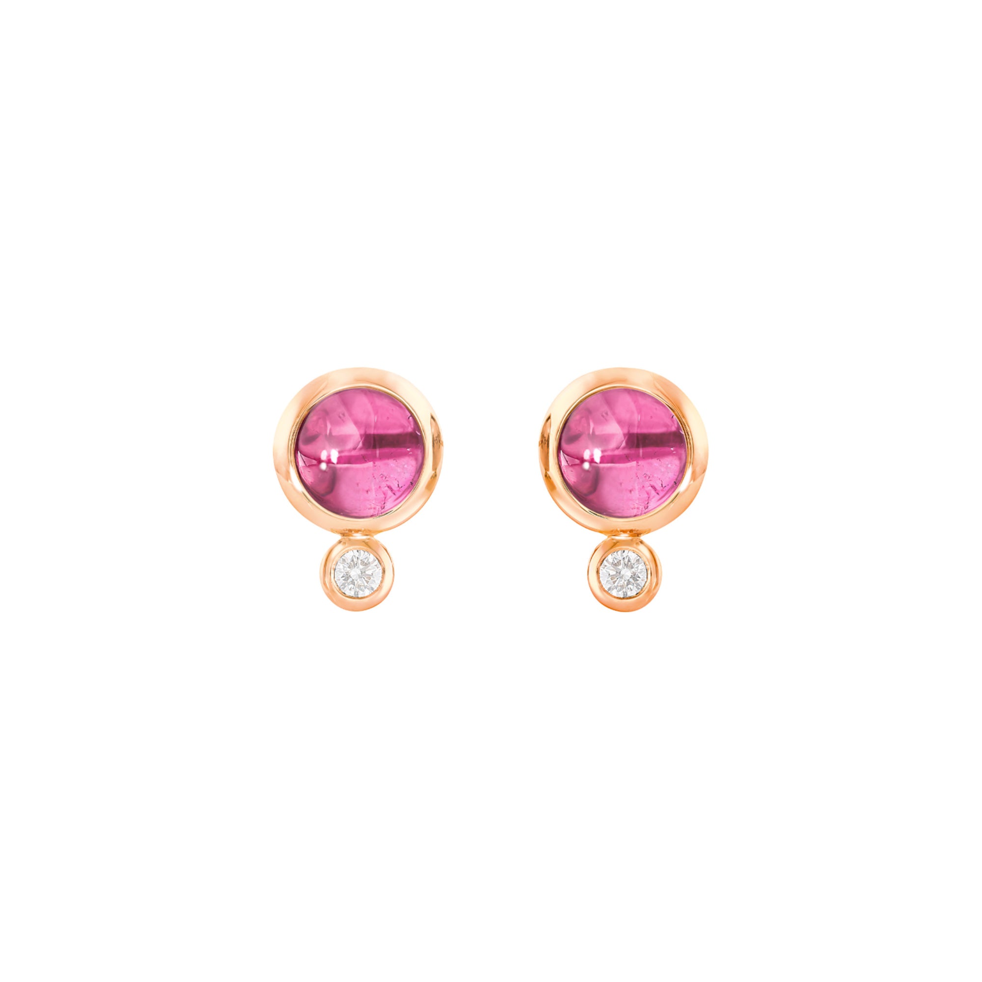 Tamara Comolli BOUTON Ohrstecker (E-BOU-TuRo-Cl-rg) aus Roségold mit Diamant und Turmalin