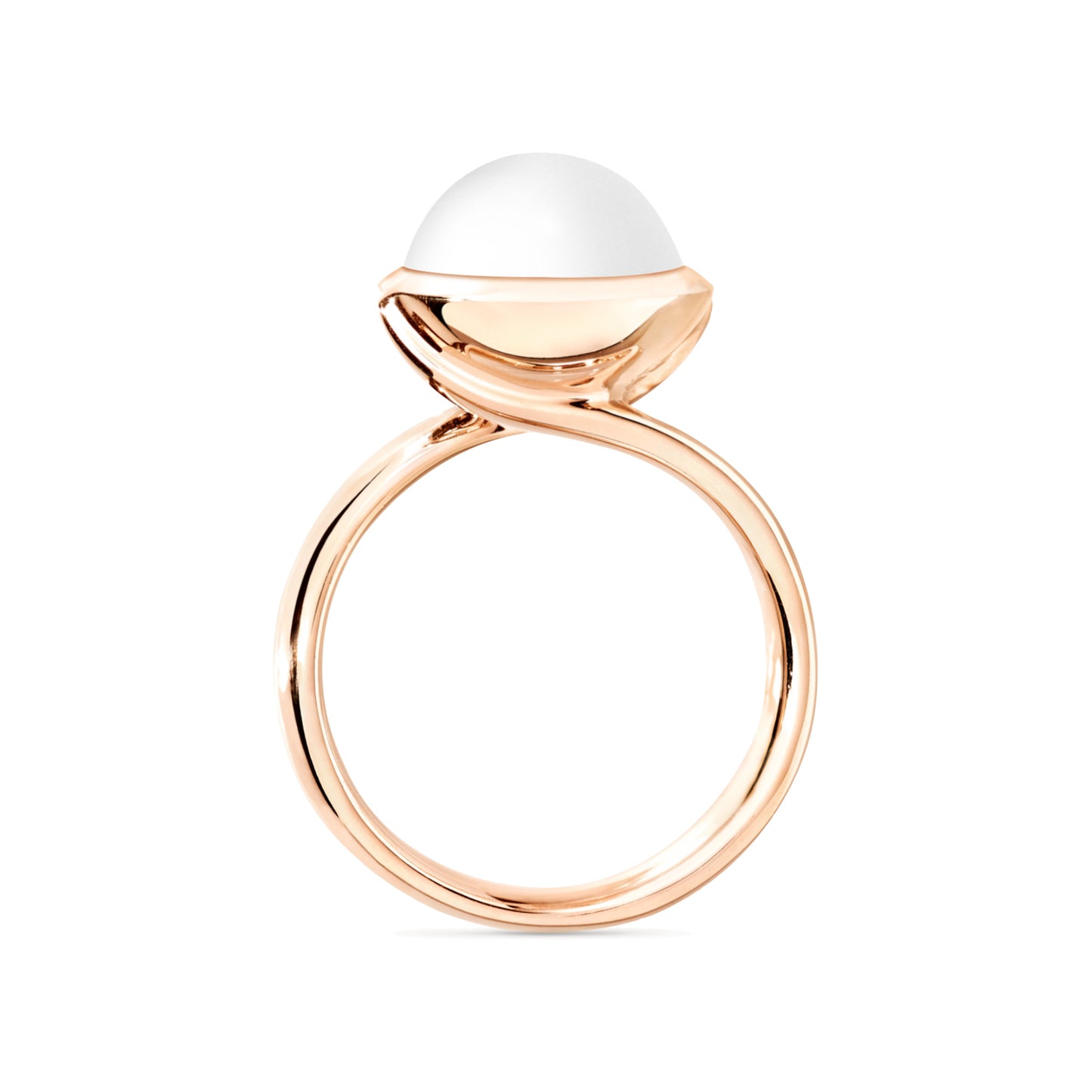 BOUTON Ring large Cacholong, Roségold • Cacholong von Tamara Comolli (R-BOU-l-Cach-rg)