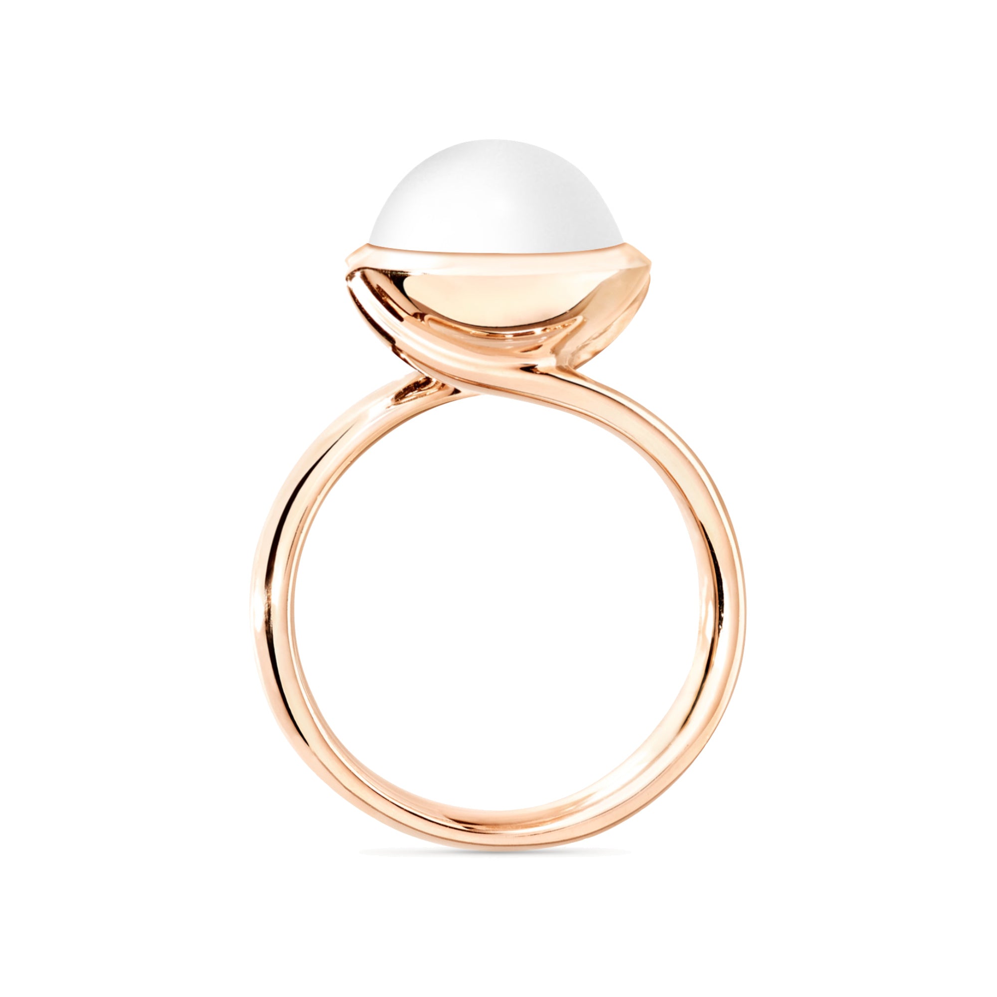BOUTON Ring large Cacholong, Roségold • Cacholong von Tamara Comolli (R-BOU-l-Cach-rg)