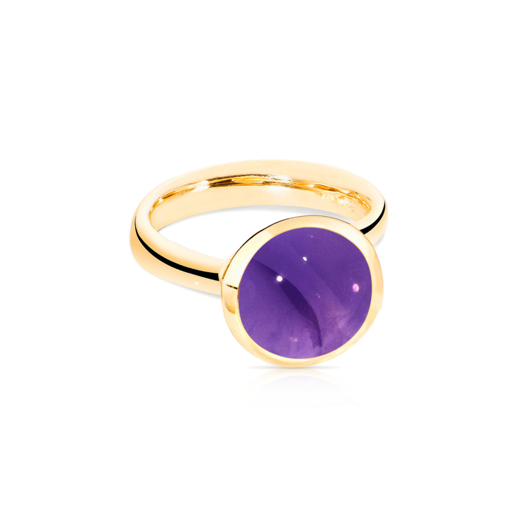 Tamara Comolli BOUTON Ring Large mit Amethyst (R-BOU-l-Am-yg) aus Gelbgold mit Amethyst