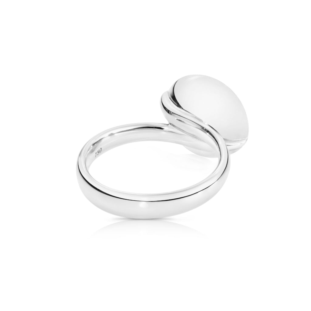 Tamara Comolli BOUTON Ring Large mit Chalcedon (R-BOU-l-ChAq-wg) aus Weißgold mit Chalcedon