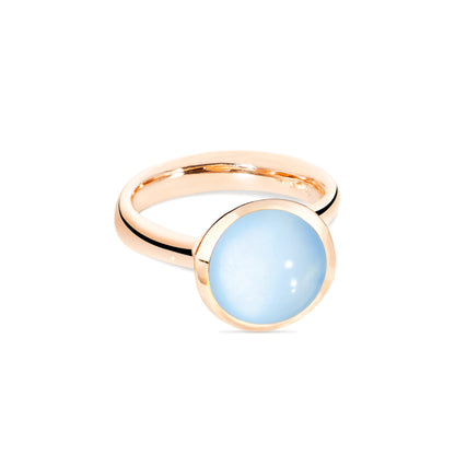 Tamara Comolli BOUTON Ring Large mit Chalcedon (R-BOU-l-ChBl-rg) aus Roségold mit Chalcedon