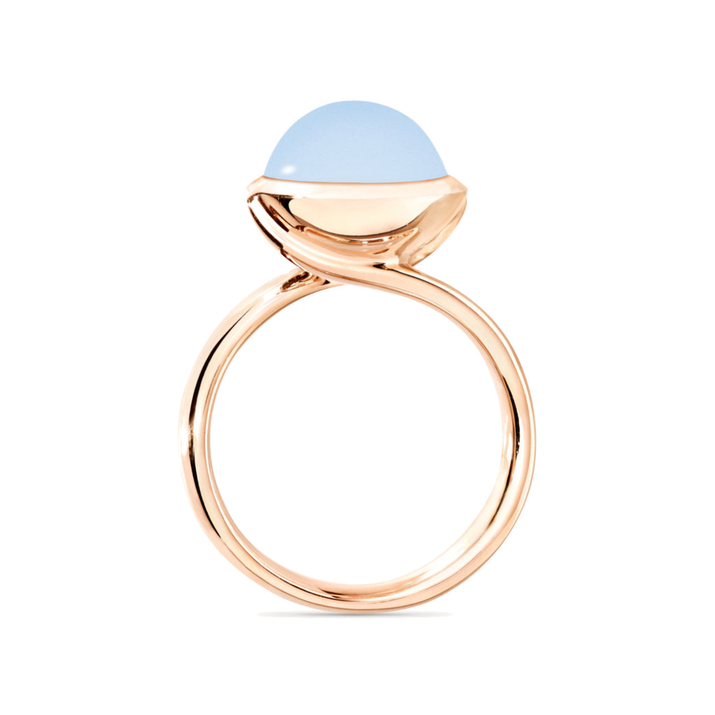 Tamara Comolli BOUTON Ring Large mit Chalcedon (R-BOU-l-ChBl-rg) aus Roségold mit Chalcedon