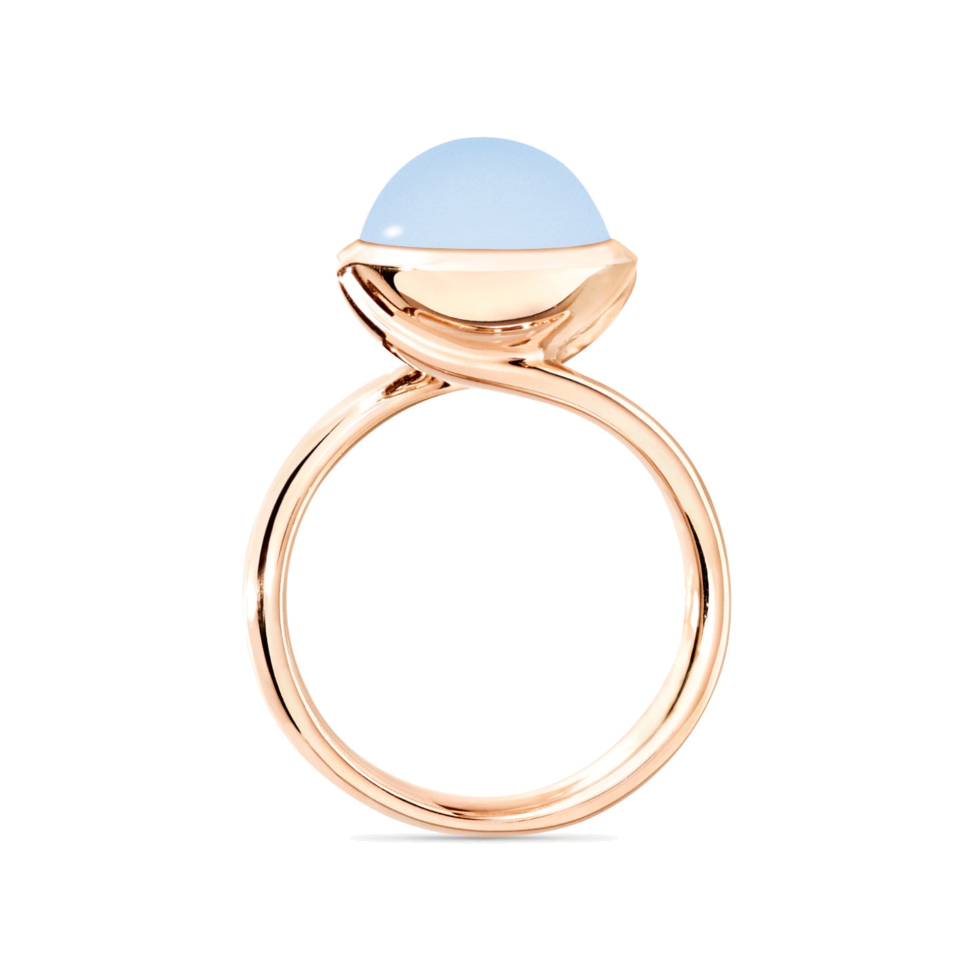 Tamara Comolli BOUTON Ring Large mit Chalcedon (R-BOU-l-ChBl-rg) aus Roségold mit Chalcedon