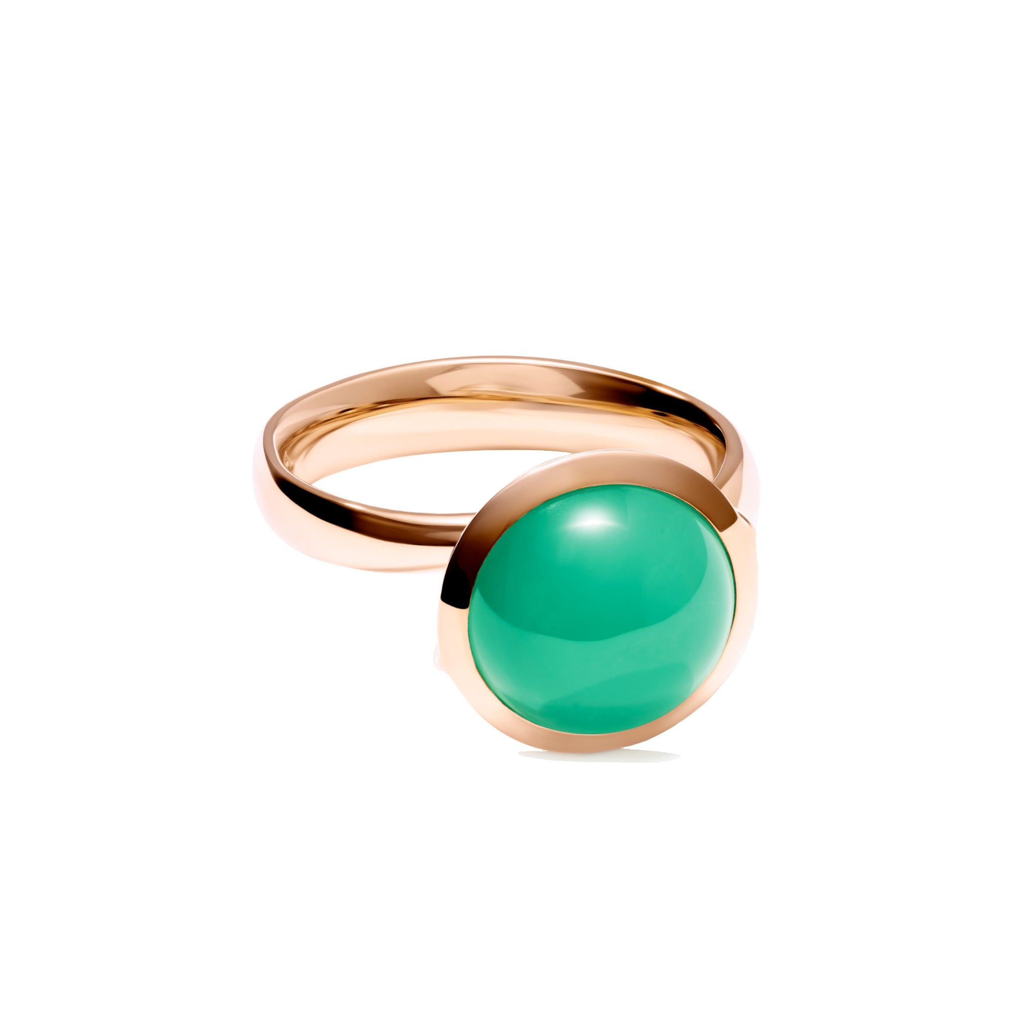 Tamara Comolli BOUTON Ring Large mit Chrysopras (R-BOU-l-Chry-rg) aus Roségold mit Chrysopras